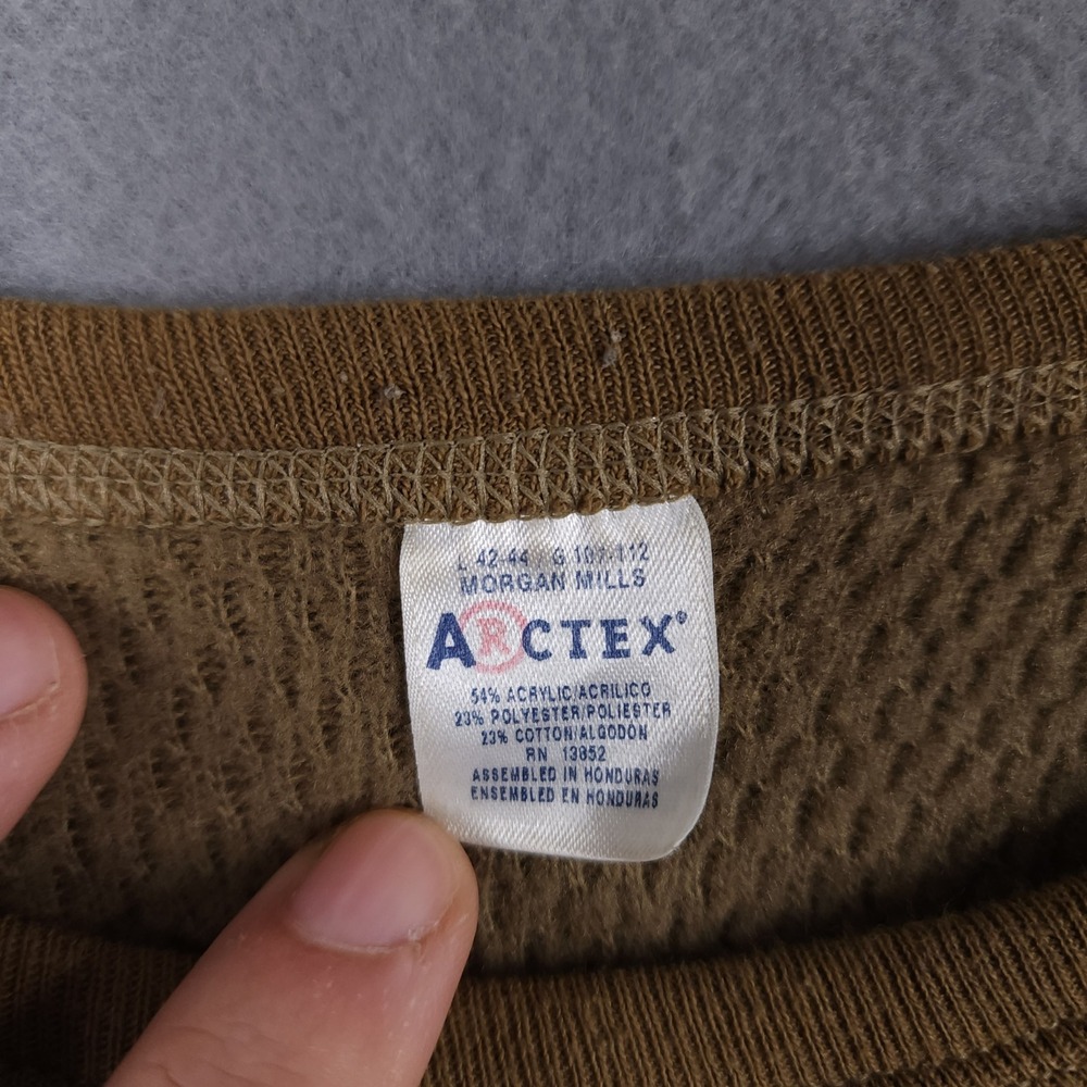 J.E. Morgan Arctex Thermal Shirt Mens L Brown Blue Waffle Knit Base Layer 2 Pack - Picture 3 of 13